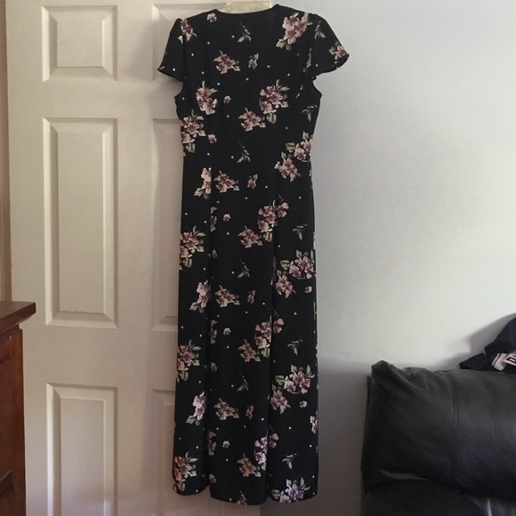 Black Floral Dress S - Picture 2 of 4